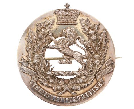 Scottish. London Scottish Victorian Officer’s 1896 Edinburgh hallmarked silver plaid brooch.Fine example by R &amp; HB Kirkwo