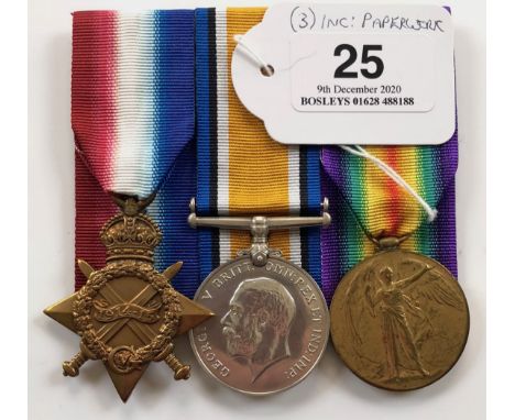 WW1 5th Bn South Staffordshire Regiment Group of Three Medals.Awarded to “895 PTE W.T. SUMMERS S. STAFFT R.”. Comprising: 191
