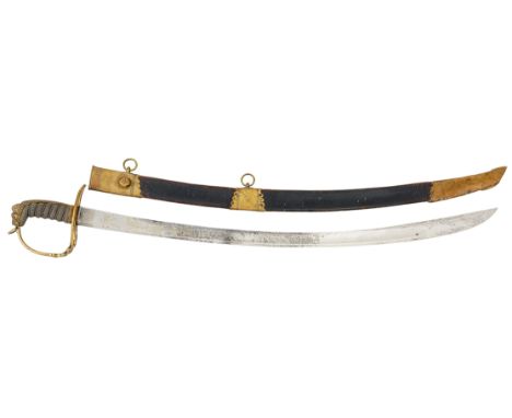 Napoleonic War Period 1803 Pattern Infantry Officer’s SwordA good example, the single edged curved blade with engraved decora