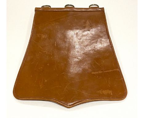 Victorian Mounted Officer’s Sabretache.Fine plain light brown leather example complete with three gilt suspension rings and r