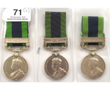 Border Regiment 3 x India General Service Medal, clasp “North West Frontier 1930-31”Awarded to “3593010 PTE J.F. LYNGH BORD R