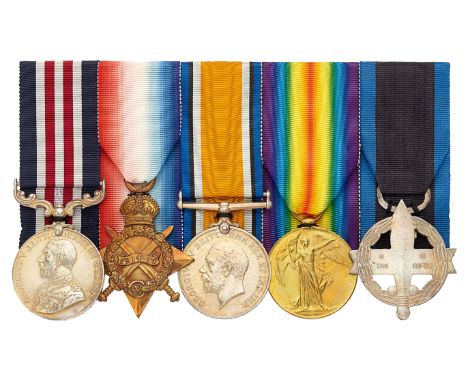 WW1 Welsh Regiment Cardiff Pals Military Medal, Greek Military Cross Group of Five Medals.Awarded to Sergeant John Griffiths 