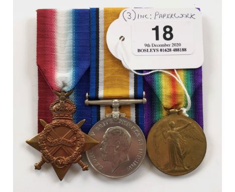 WW1 6th Bn London Regiment Group of Three Medals.Awarded to “2706 PTE G.F. ROBBINS 6-LOND R”. Comprising: 1914/15 Star, Briti