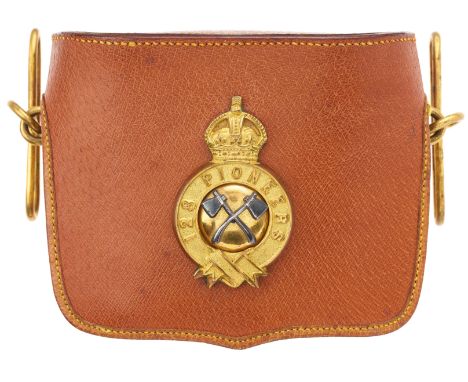 Indian Army. 128th Pioneers Officer’s binocular case circa 1903-22.Fine scarce light brown pigskin example lined with velvet 