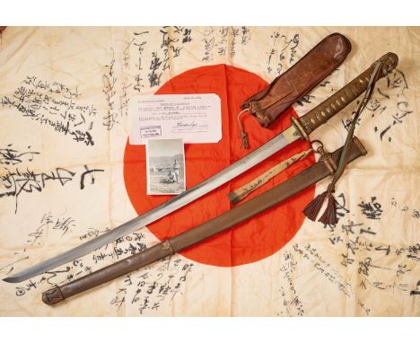 WW2 Showa Period Japanese Officer’s “Surrender” Sword with accompanying Paperwork &amp; Provenance.A scarce near complete gro