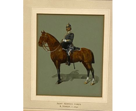 Victorian Watercolour of an Officer of the Army Service Corps in the Manner of Richard Simkin.This is an unsigned watercolour