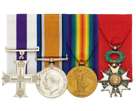 WW1 8th BN Royal Scots Fusiliers Military Cross Legion d’Honneur Group of Four Medals.Awarded to Captain Henry Steven Bryce w