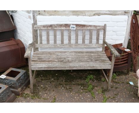 A wooden bench