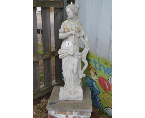 A pre-cast figure of a lady with arrow, approx.&nbsp;129cm