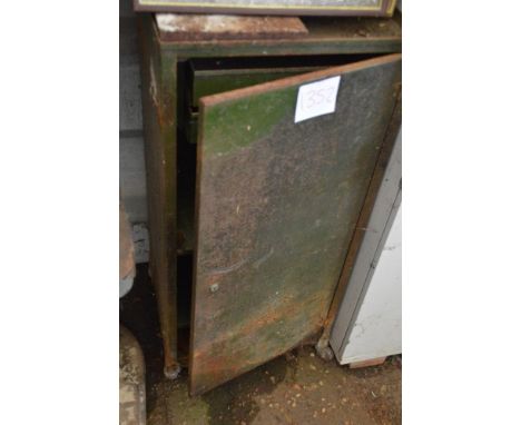 A small metal work bench cabinet