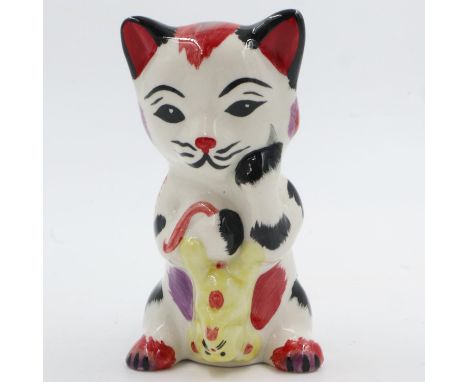 Lorna Bailey cat, Mousetrap, no cracks or chips, H: 13 cm. UK P&amp;P Group 1 (£16+VAT for the first lot and £2+VAT for subse