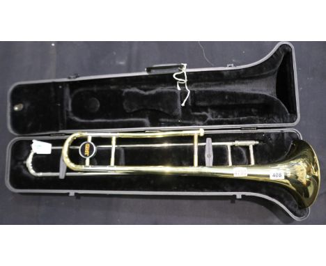 Jupiter boxed trombone, some denting to horn. UK P&amp;P Group 3 (£30+VAT for the first lot and £8+VAT for subsequent lots) 