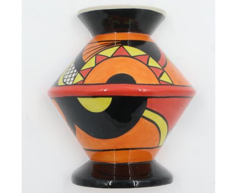 Lorna Bailey Old Ellgreave Pottery Flapper wall pocket, L: 19 cm, tiny chip to underside of base. UK P&amp;P Group 2 (£20+VAT