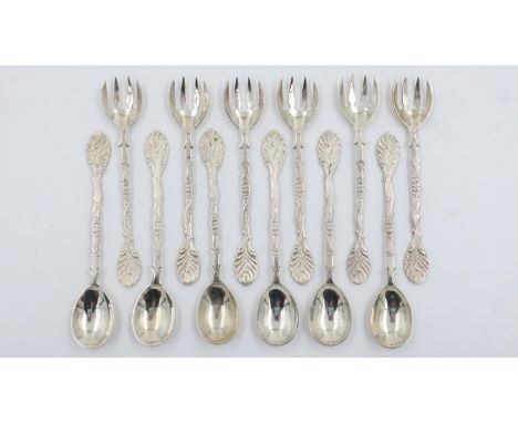 800 silver cocktail forks and spoons, 152g. UK P&amp;P Group 1 (£16+VAT for the first lot and £2+VAT for subsequent lots) 