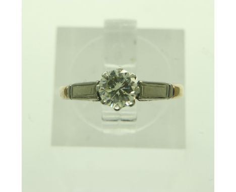 18ct gold platinum-set diamond solitaire ring, size G, 1.5g. UK P&amp;P Group 0 (£6+VAT for the first lot and £1+VAT for subs