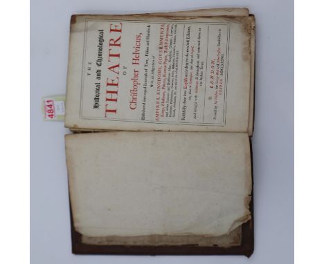 Theatre Of Christopher Helvicus, in poor condition, 1687. UK P&amp;P Group 1 (£16+VAT for the first lot and £2+VAT for subseq