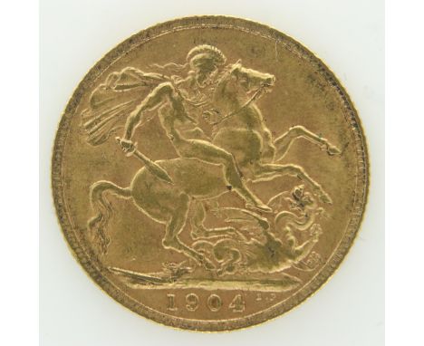 1904 gold full sovereign. UK P&amp;P Group 0 (£6+VAT for the first lot and £1+VAT for subsequent lots) 