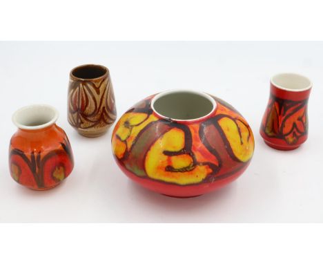 Four pieces of Poole Aegean pattern ceramics, H: 11 cm, no cracks or chips. UK P&amp;P Group 3 (£30+VAT for the first lot and