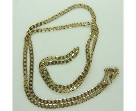 9ct gold curb-link neck chain,L: 56 cm, 6.9g. UK P&amp;P Group 0 (£6+VAT for the first lot and £1+VAT for subsequent lots) 