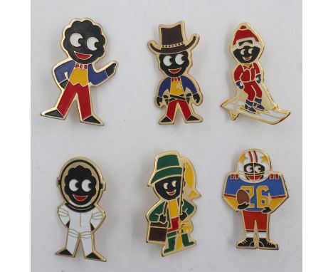 Six 1980's Golly badges. UK P&amp;P Group 1 (£16+VAT for the first lot and £2+VAT for subsequent lots) 