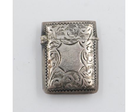 Hallmarked silver vesta case, 15g. UK P&amp;P Group 1 (£16+VAT for the first lot and £2+VAT for subsequent lots) 