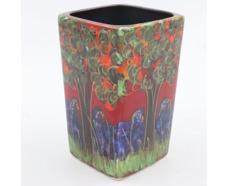 Anita Harris vase in the Bluebell Wood pattern, signed in gold, no cracks or chips, H: 15 cm. UK P&amp;P Group 2 (£20+VAT for