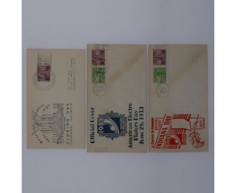 Two stamped envelopes from the 1933 Centre Of Progress Fair, Chicago. UK P&amp;P Group 1 (£16+VAT for the first lot and £2+VA