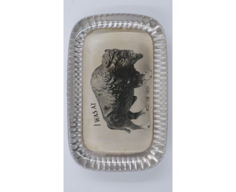 'I was at Buffalo (exposition) in 1901' paperweight by Empire Art Co, New York. UK P&amp;P Group 1 (£16+VAT for the first lot