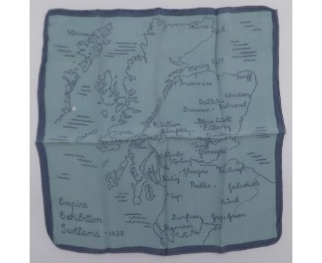 Cotton handkerchief for the Empire exhibition, Scotland 1931, 30 x 30cm. UK P&amp;P Group 1 (£16+VAT for the first lot and £2