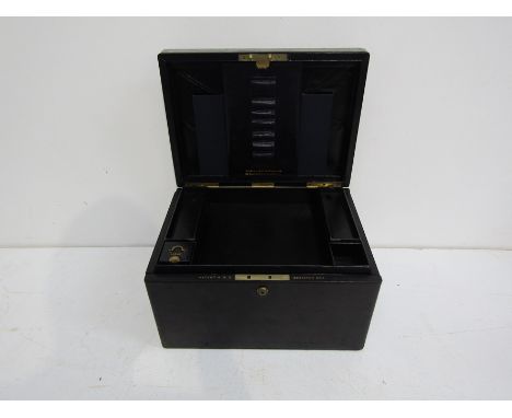 A blue morocco "Patent ABC Despatch Box" by one of the finest makers "Jenner &amp; Newstub, To the Queen, 33 St.James's St &a