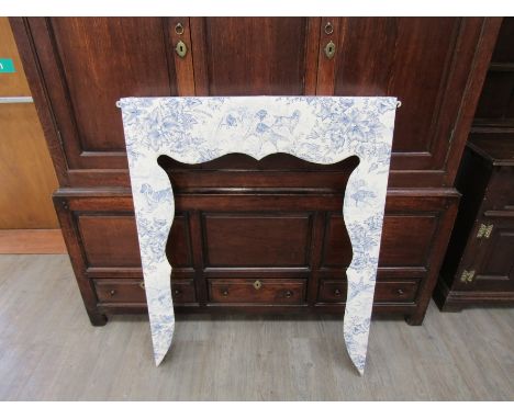 A curtain pelmet /small fireplace surround in the fabric "Hunting Dogs" by Brunschwig et Fils. Height 118cm x Width 96cm x De