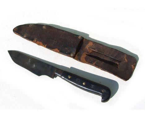 A WW2 British Army fighting knife, named on the blade: RF MOSLEY LD. SHEFFIELD 1943 (with the War Department arrow). Having a