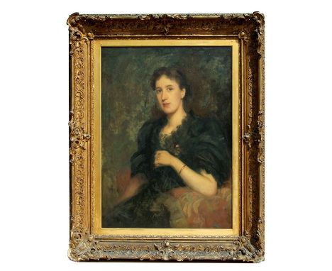 Attributed to Joseph Herbert Bentley RBA (1866-1934) - Portrait of Mrs Willis Hudson - exhibited at the Royal Academy in 1896