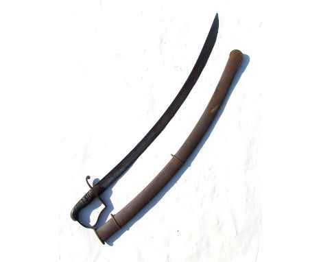 A 19th century Cavalry Officer's sword in steel scabbard, 98cms (38.5ins) long.Condition Reportscabbard has a few shallow den