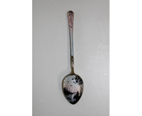 A 925 silver &amp; enamel Scandinavian spoon (very slight damage to enamel) 