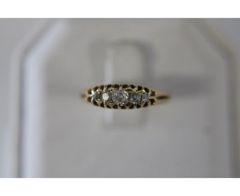 A vintage 9ct gold &amp; diamond ring size L 