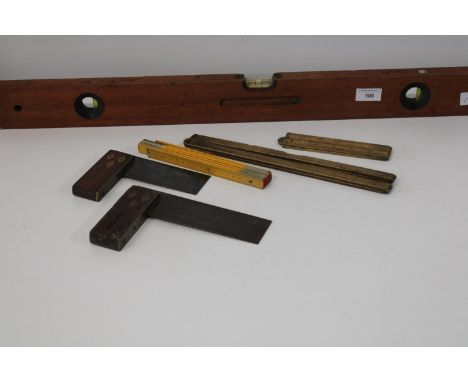 A selection of vintage wood working tools etc 