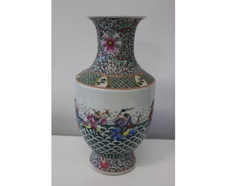 A large Chinese ceramic vase with six character marks to the baseh38cm 