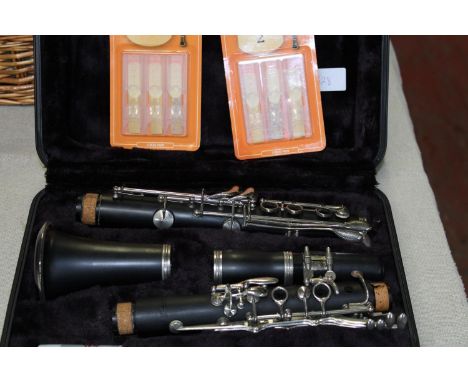 A cased Blessing clarinet 