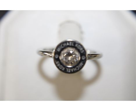 A Michael Kors silver designer ring size K 