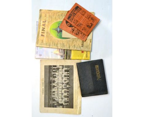 Sporting Memorabilia, including an autograph book of cricket signatures including Len Hutton, signed Yorkshire C.C. photograp