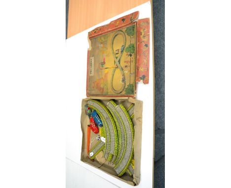 Einfalt (?) Made In Germany Piccadilly Track Set with two c/w Tatra cars, figure of eight track and central traffic light (G-