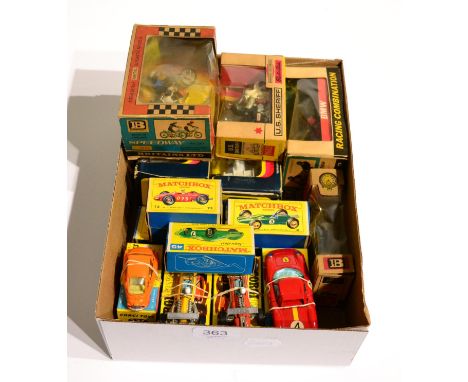 Corgi 223 Heinkel Bubble Car 2x158 Lotus Climax F1s, 314 Ferrari Berlinetta (all E boxes G-E) 397 Can-Am Porsche and 151 Yard