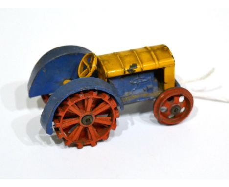 Dinky (Pre-War) 22e Tractor blue/yellow (F-G)