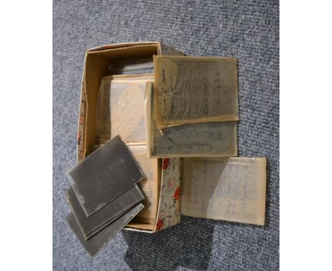 Yorkshire County Cricket Club A Collection Of Glass Photographic Negatives 5x4'' most are labelled and include pictures of Su