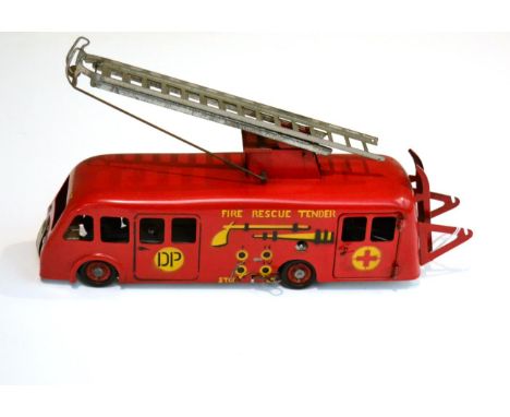 CIJ (France) C/w Renault Fire Rescue Tender with stop/start lever, working bell, two part automatically raising roof ladder a