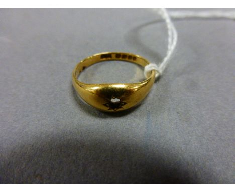 A 18 carat gold ring, lacking stone