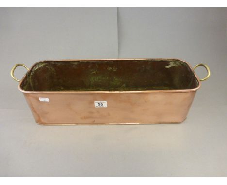 Copper Long Planter with Brass Handles