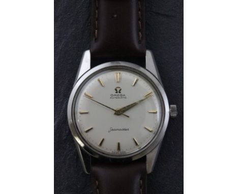 Gents stainless steel Omega Seamaster Automatic with sweep second hand and new leather strap