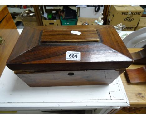 A Victorian sarcophagus rosewood tea caddy a/f